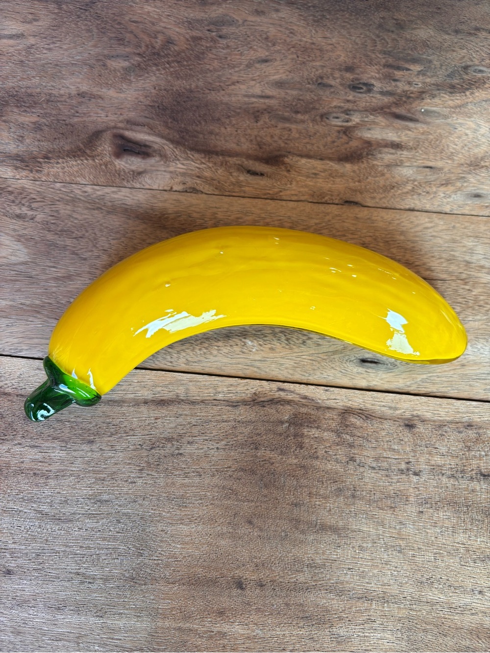 Decorative Yellow Glass Banana Accent